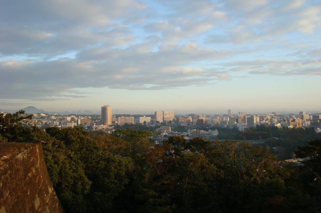 仙台城本丸跡から望む仙台市街