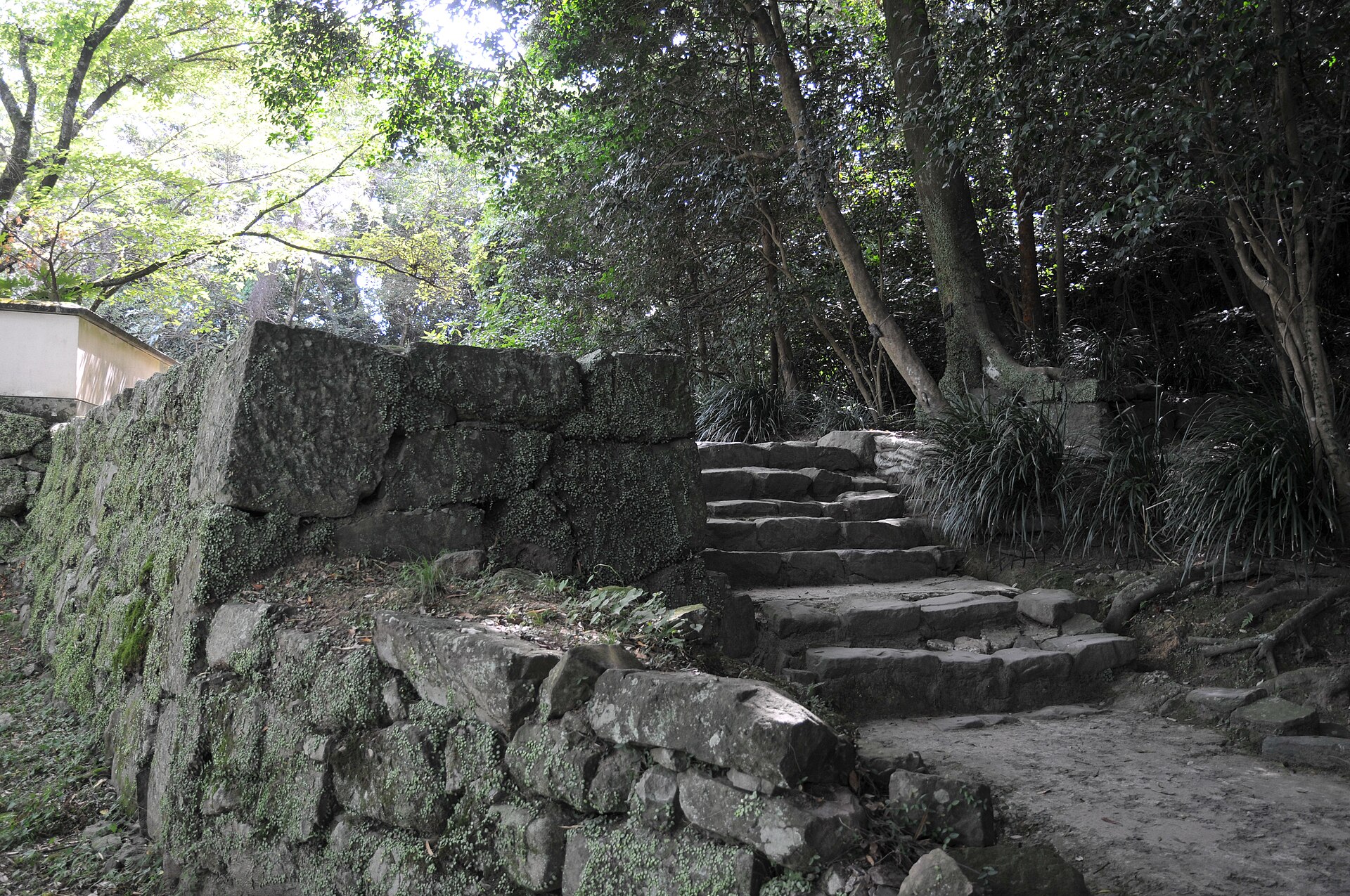 宇和島城本丸へ続く石段と石垣